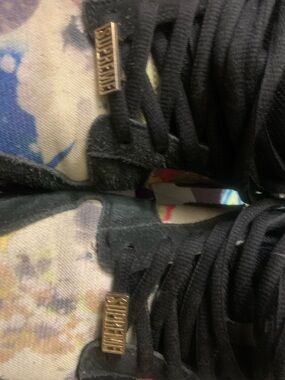 Supreme Black Sneakers with Multicolor Floral Inset